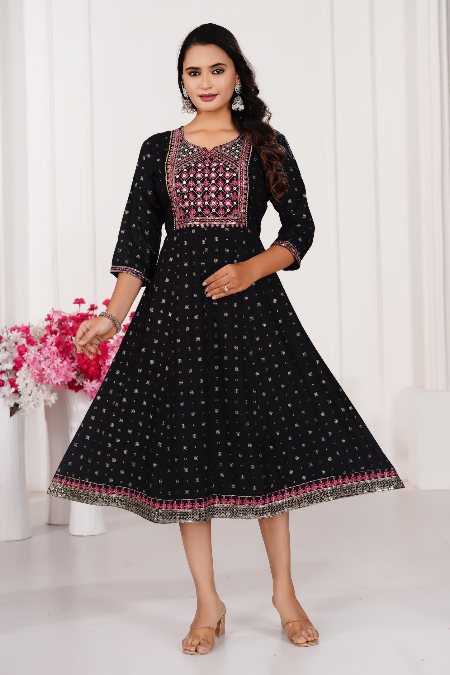 Serene Elegance Kali Ghera Embroidered Kurti