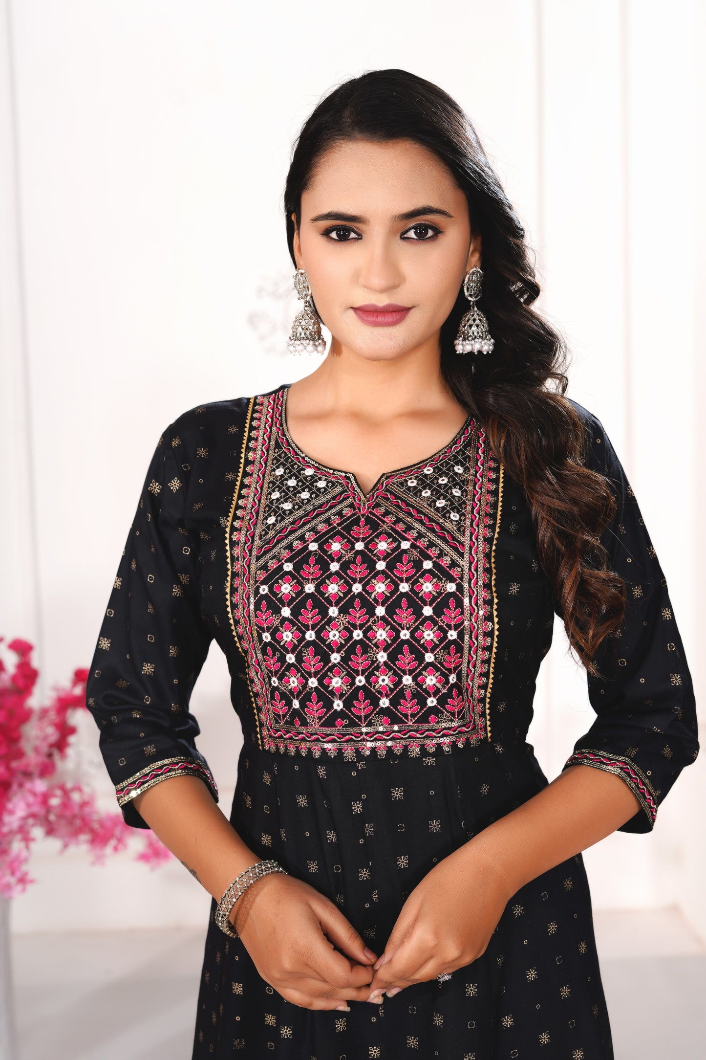 Serene Elegance Kali Ghera Embroidered Kurti